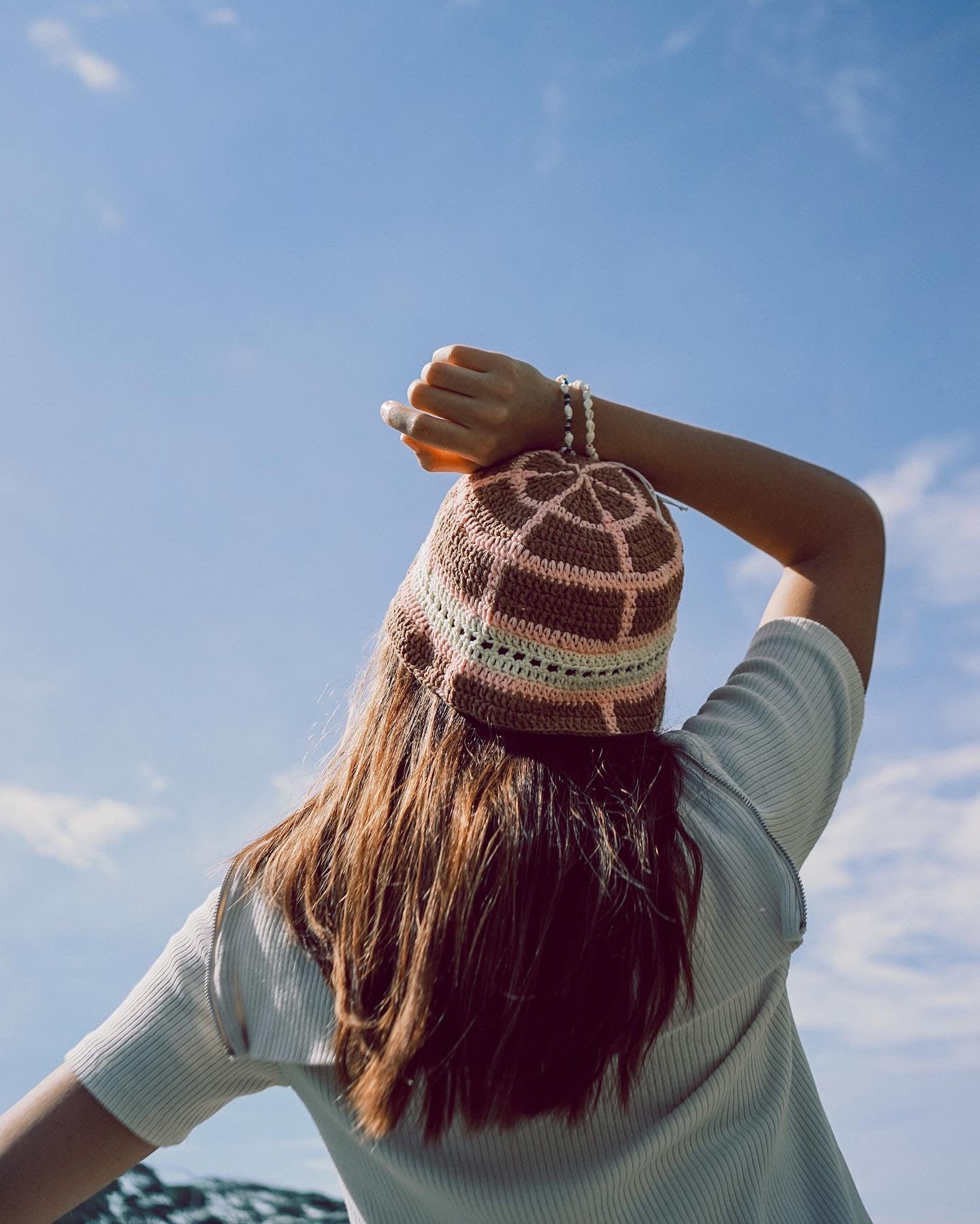 Neapolitan Ice Cream Crochet Bucket Hat
