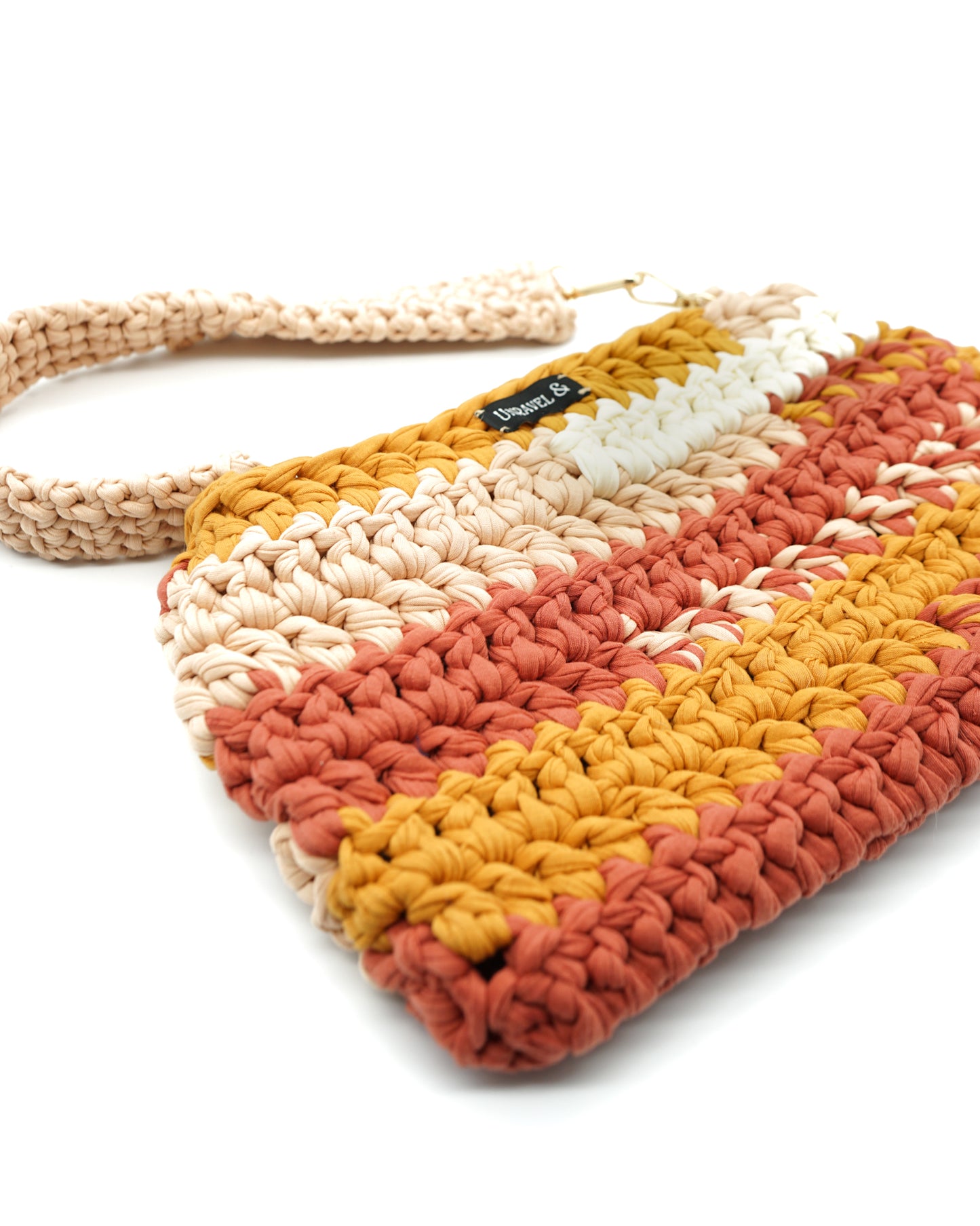 Terracotta Crochet Shoulder Bag