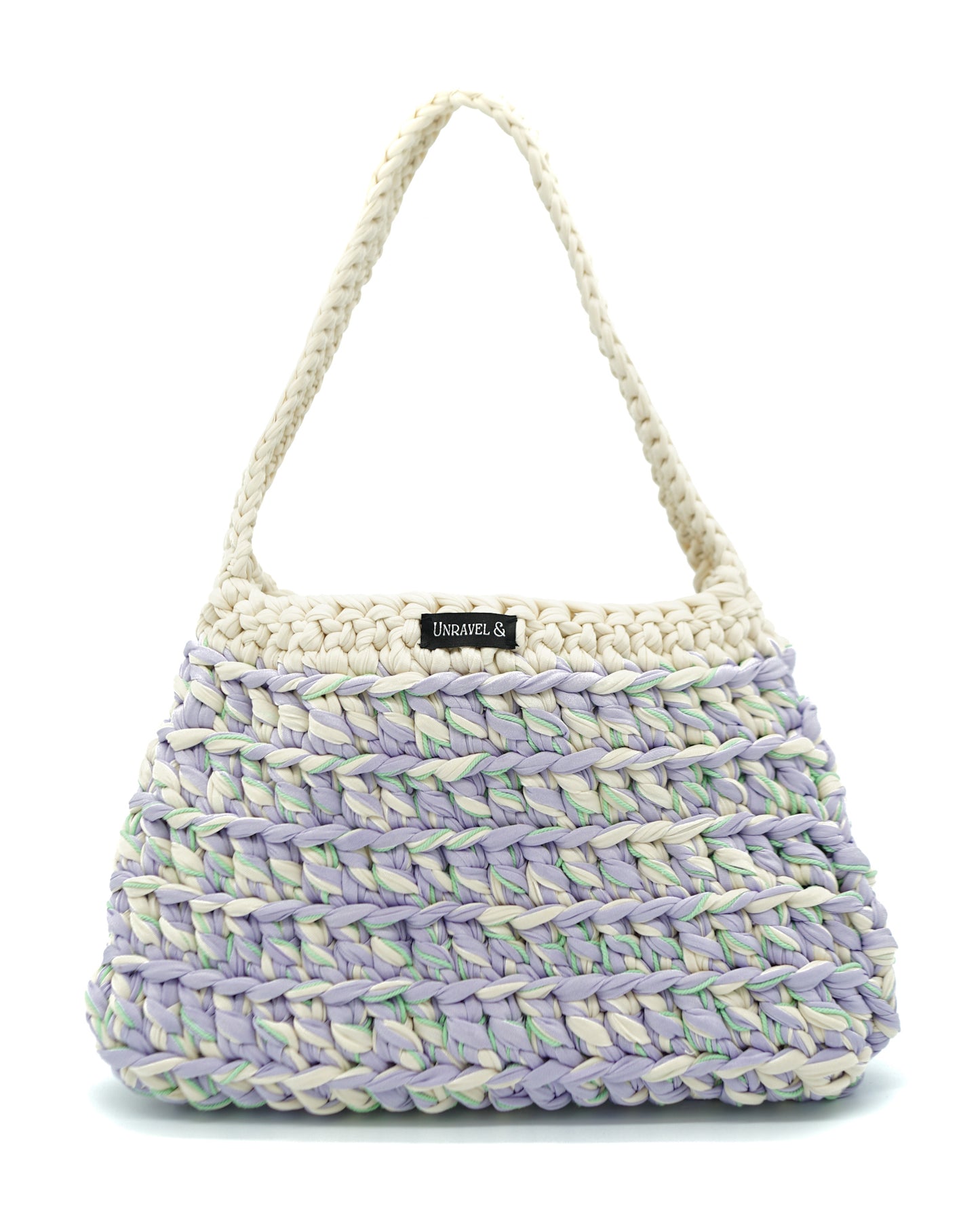 Lilac Garden Crochet Shoulder Bag