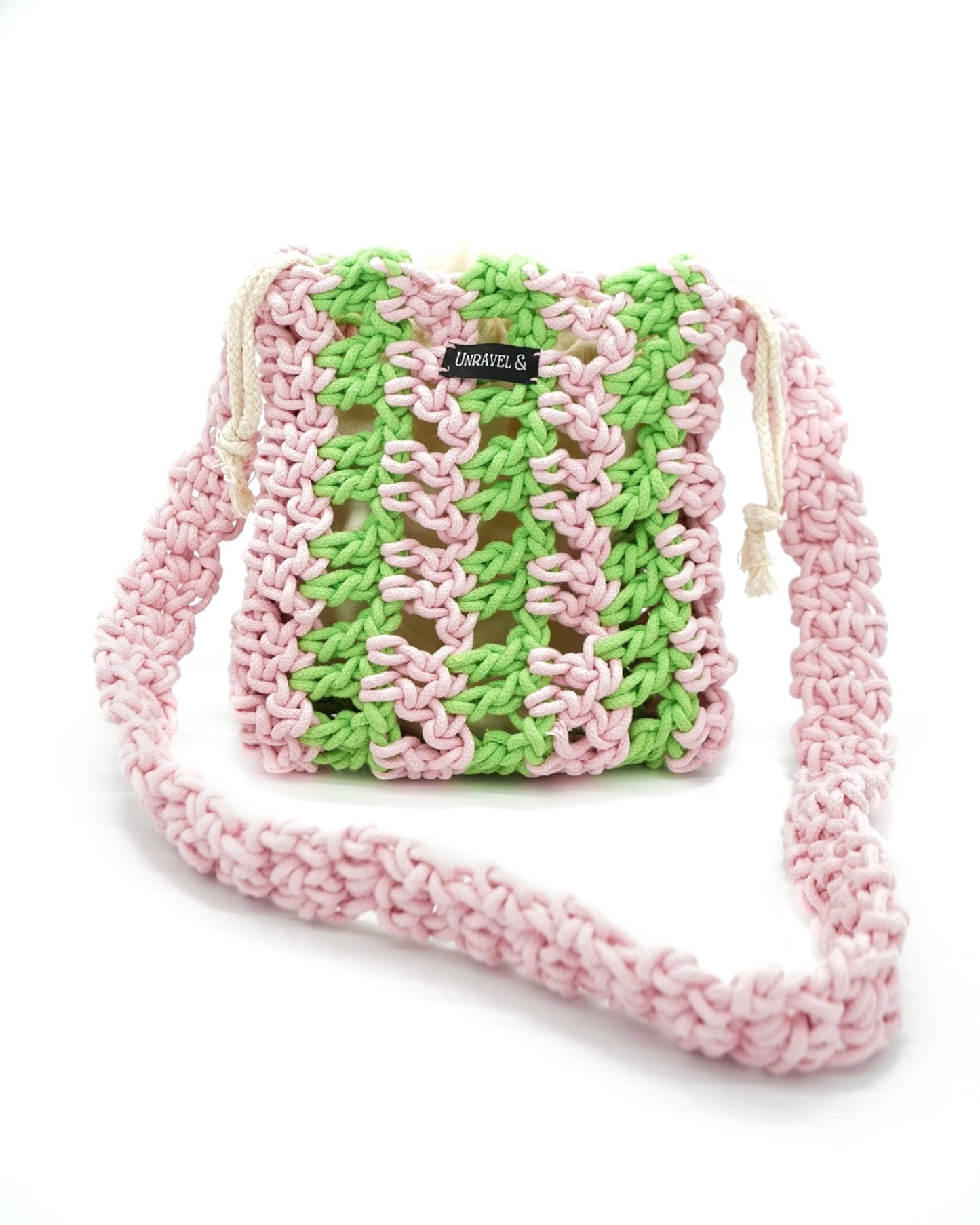 Petal Whisper Crochet Crossbody Bag