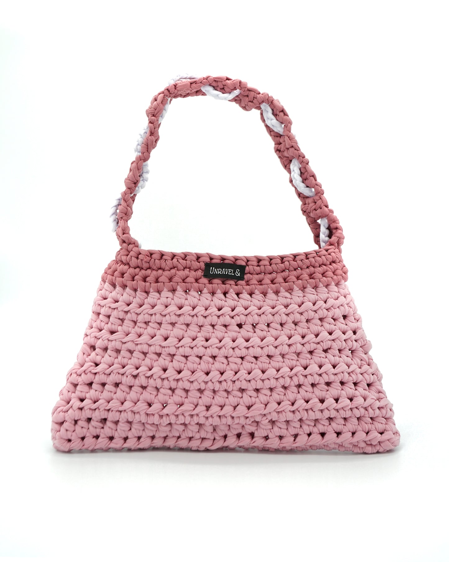 Blushing Petal Crochet Shoulder Bag