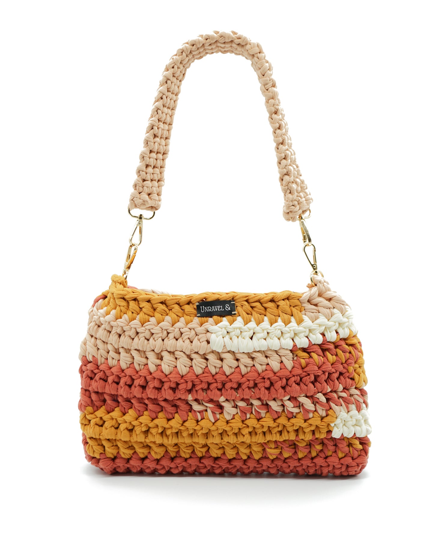 Terracotta Crochet Shoulder Bag