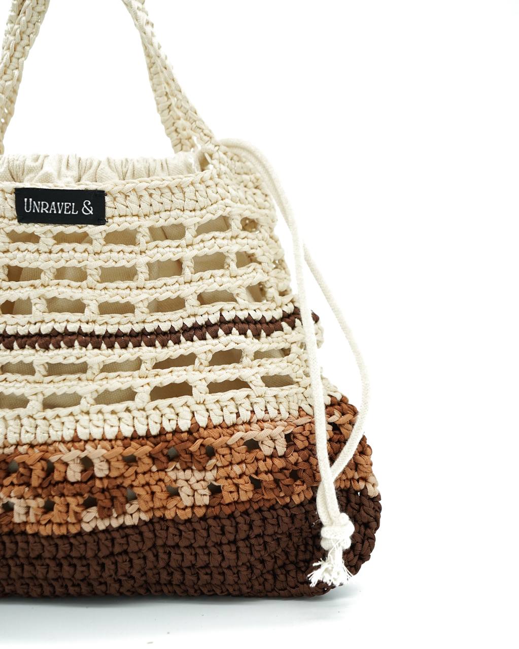 Chocolate In Tulum Crochet Handbag